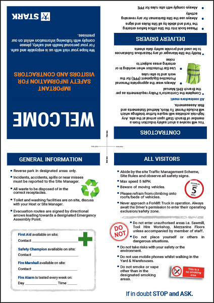 Stark Site Visitor Leaflet